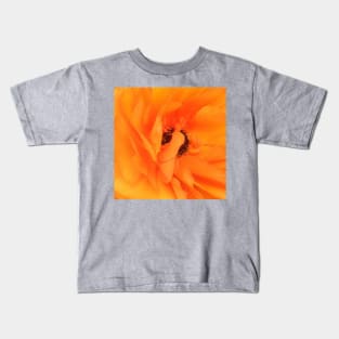 Orange Poppy Flower Kids T-Shirt